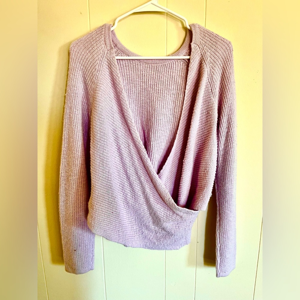 Aerie Lilac Wrap Sweater
